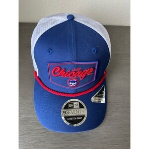 Chicago Cubs New Era Rope Blue Red Cooperstown 9SEVENTY Stretch Snap Hat Cap NWT
